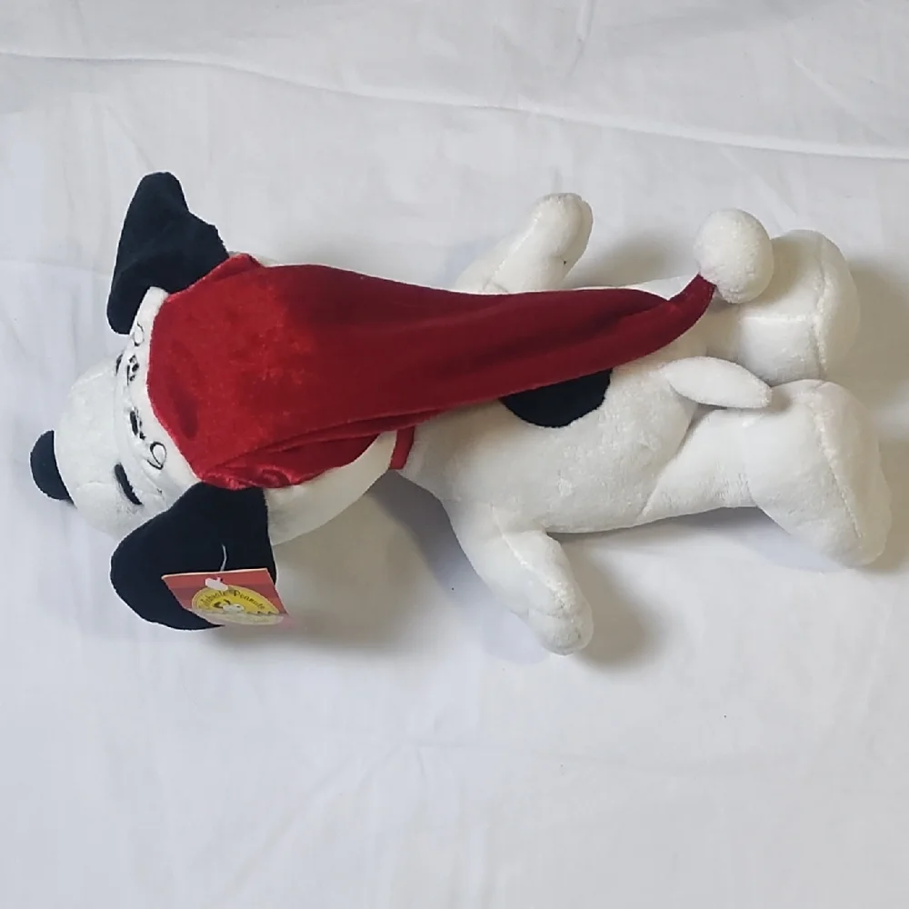Festive White and‎ Red Plush Dog Toy